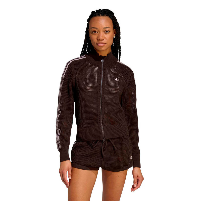 Adidas Originals Women's CROCHET TT Knit Jacket KE0202 Brown S 1
