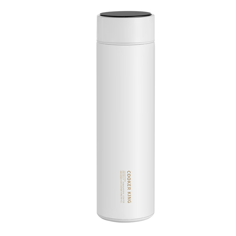COOKER KING Insulated Mug, 316L Medical-Grade Stainless Steel, Tea-Water Separation, Business Portable Smart Thermos Cup, White, 490ml