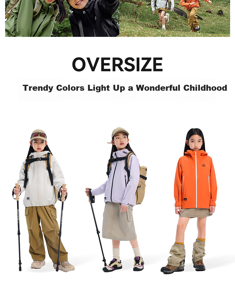 Pelliot Kids Outdoor Windproof Hard Shell Jacket Autumn Winter 135101017 Orange Size 165 4