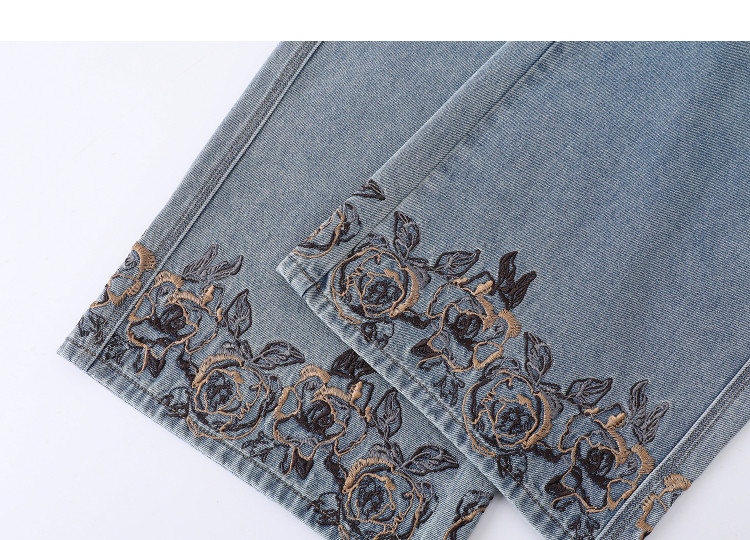 Demana Cotton Soft New Filling Spring National Style New Chinese Embroidered Straight Wide-Leg Slimming Jeans for Women Premium Feel 4