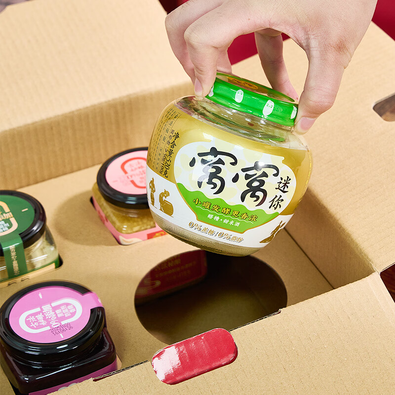 窝窝醪糟甜米酒酒酿小罐发酵月子酒佬米酒组合装1.86kg 聚会年货送礼