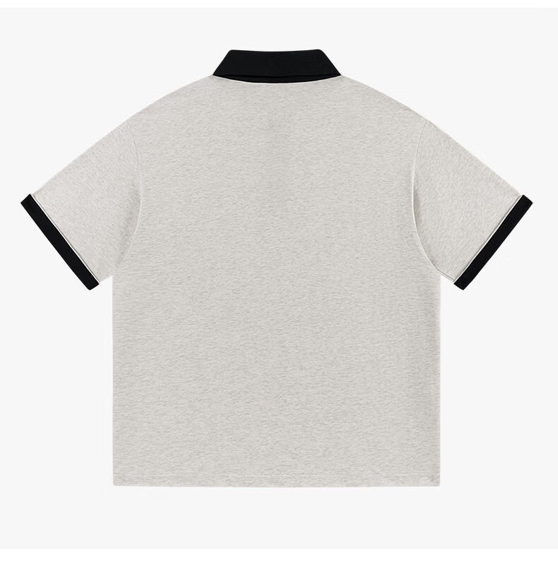 Charles Heart Simple Colorblock Small Heart Couple Casual Cotton Short Sleeve Polo Shirt Unisex Navy Blue XS 8