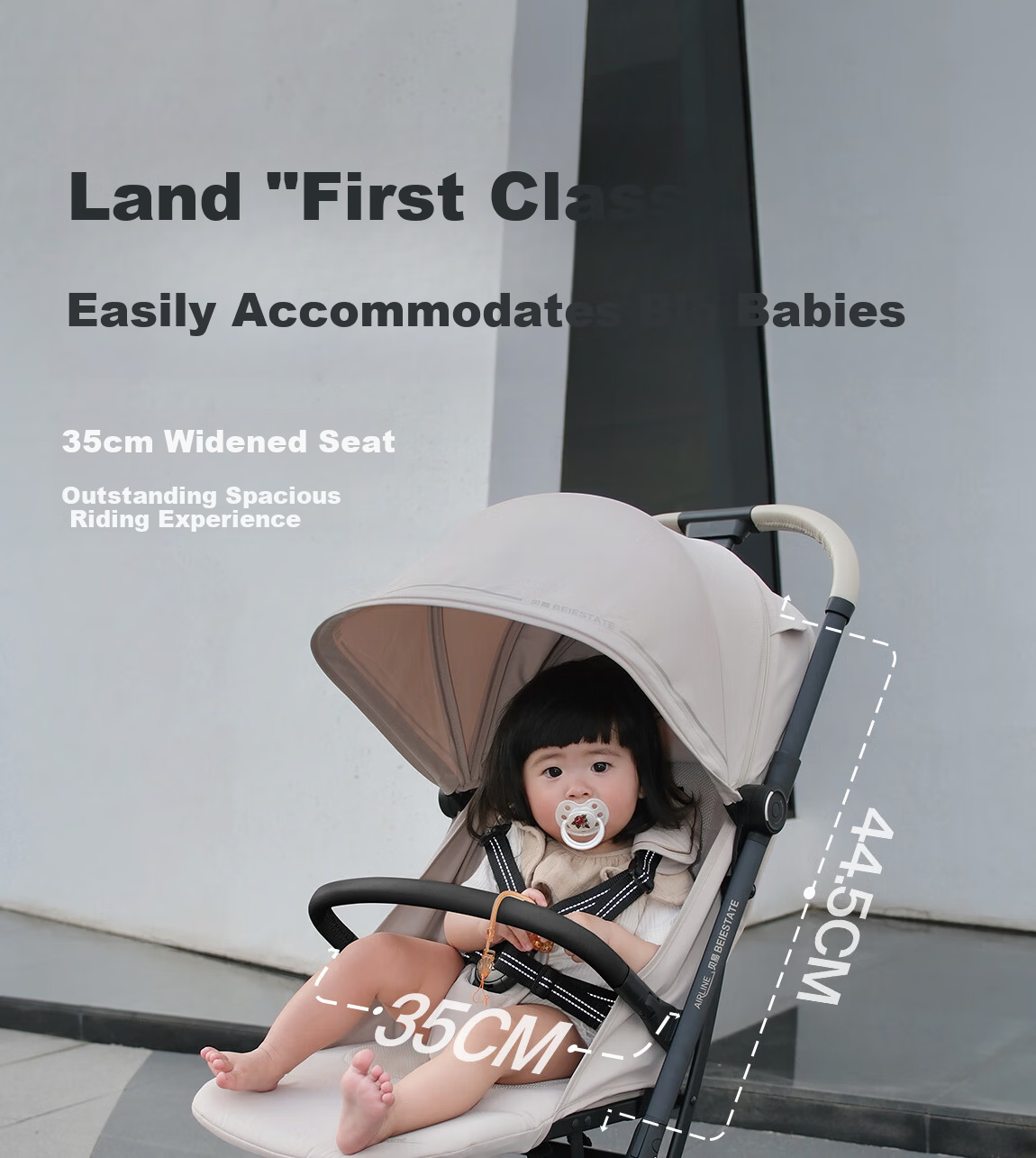 BEIESTATE New Route Baby Stroller Foldable Lightweight Kids Pram Sit and Recline Travel Stroller Mu Bai 13