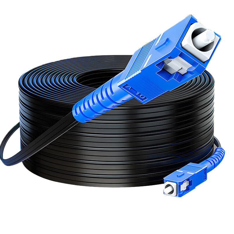 HAILE Optical Fiber Extension Cable, Telecom Grade, Single-Mode Single-Core 1-Core 3-Steel Wire SC-SC Pigtail Patch Cord, Outdoor Indoor Cable 30 Meters GJYXCH-2SC Black