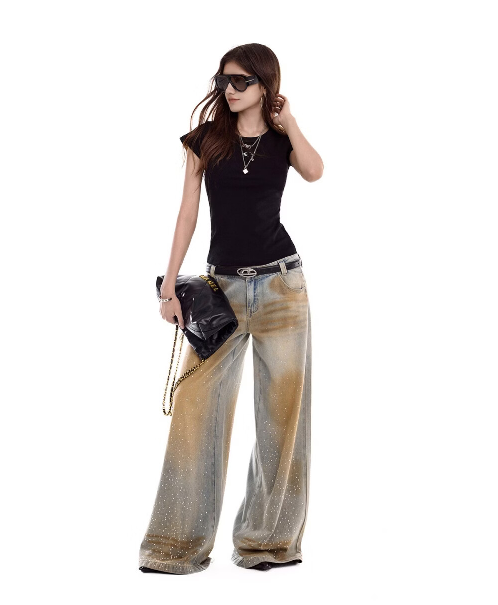 ICH MODE Women's American Slim Fit Short Sleeve T-Shirt Summer New Trendy Crop Top Black S 15