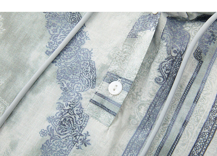 Demana [Yunxiang Pure Cotton] Spring Retro Style Hooded Ink Print Beaded Drawstring Loose Fit Petite Women's Shirt 12