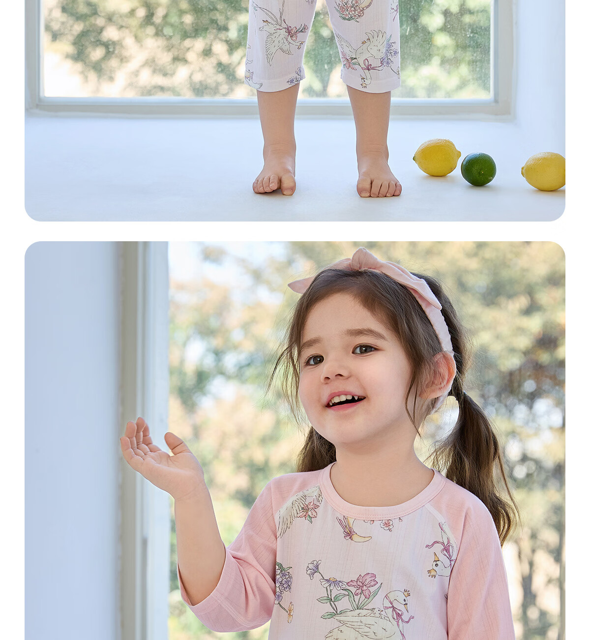 Weierberu Unisex Kids Spring Summer Striped Sweat Fabric Three-Quarter Sleeve Homewear Two-Piece Set Infant Baby Bread Little Lamb Size 90 13