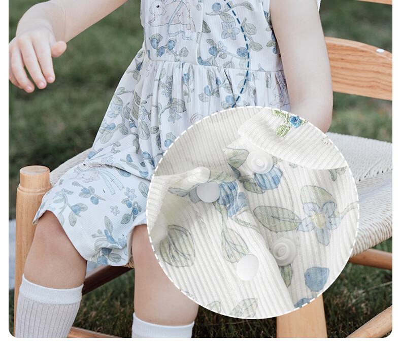 Happy Little Bear Baby Summer Lightweight Dress Antibacterial Toddler Girls Casual Mite-Resistant Stylish Clothing 18
