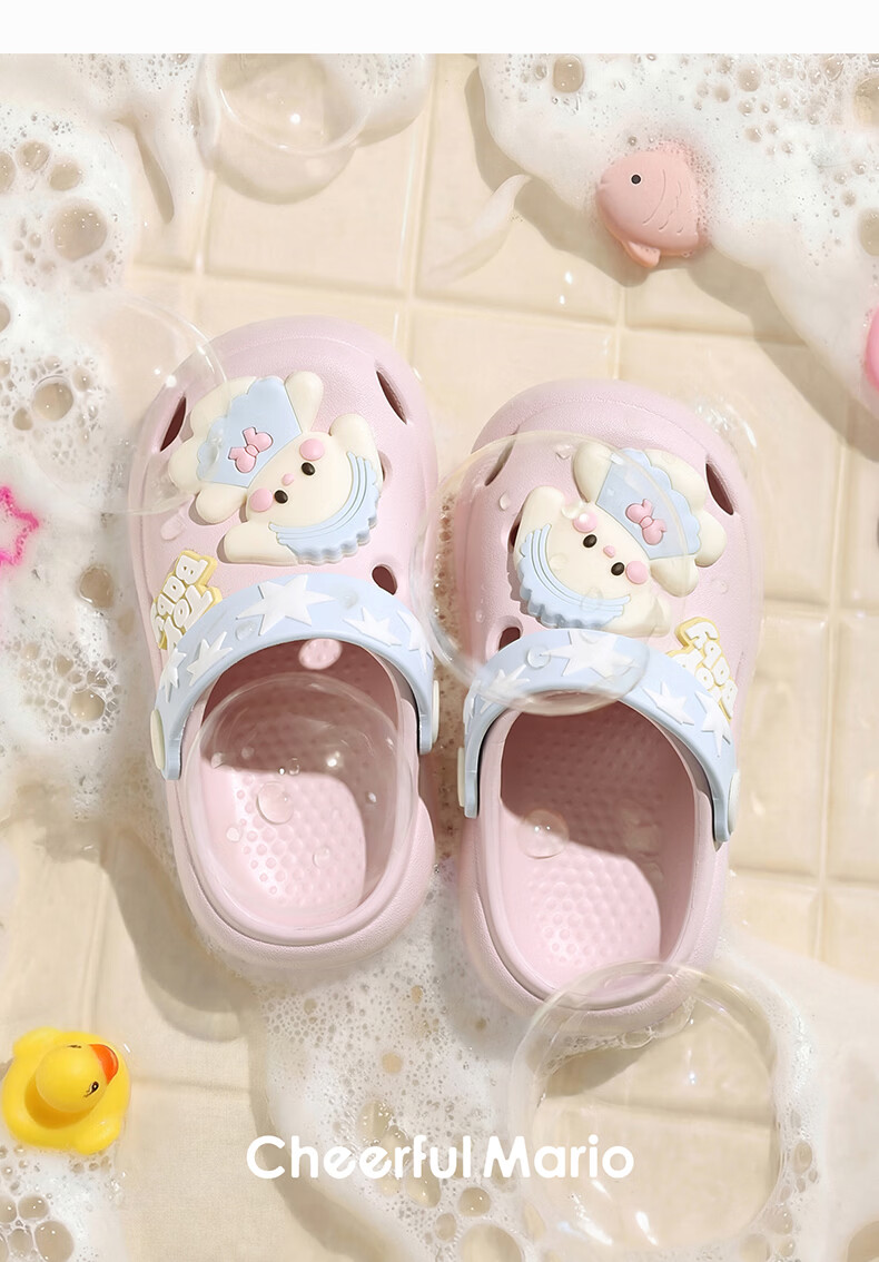 Cheerful Mario Girls Baby Clog Shoes Children's Princess Sandals Summer Soft Sole Breathable 1-3 Years Toddler Boys Cool Slippers 21