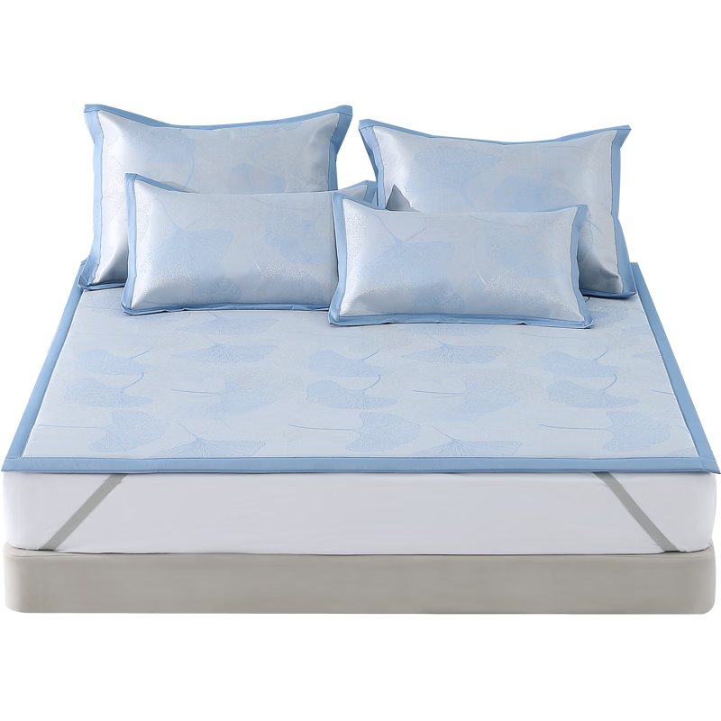 Mercury Home Textiles Cooling Mat Ice Silk Mat Class A 1000D Thickened Summer Ice Silk Jacquard Antibacterial Mat Pad for 1.2m Bed