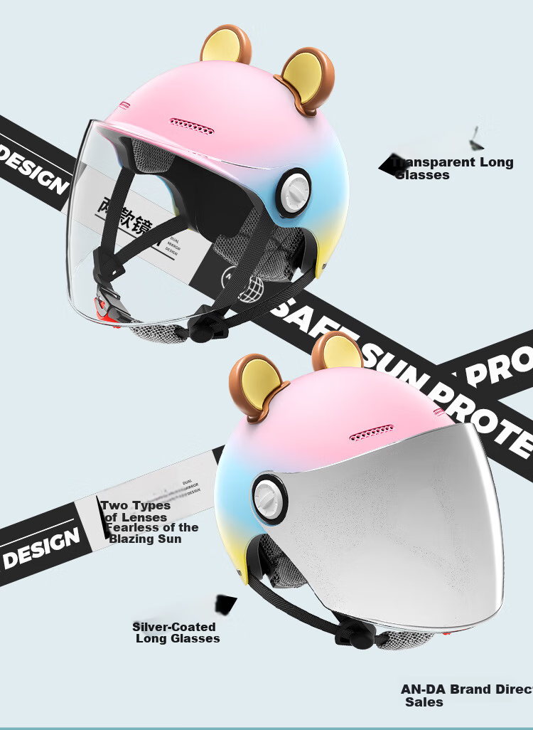 AD New National Standard Class A Electric Vehicle Helmet 3C Certified Unisex Summer Sun Protection Electric Bike Safety Helmet Women's Four-Season Lightweight Motorcycle Half Helmet 887 Rainbow Brown  3
