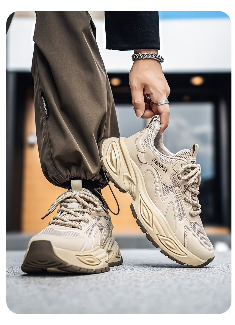 Senma Men's Summer 2026 New Breathable Mesh Sports Running Shoes Casual Versatile Height-Increasing Dad Sneakers for Men 11