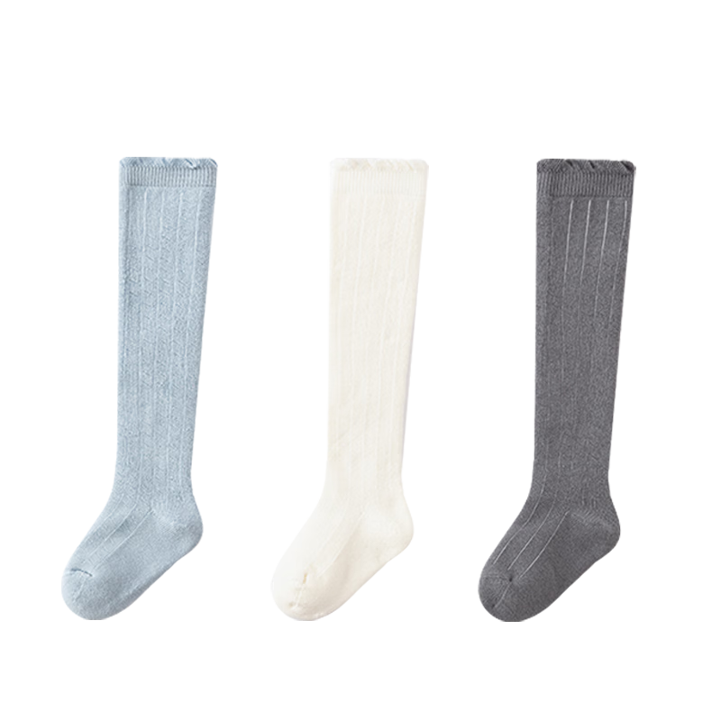 EMXEE Newborn Baby Knee-High Socks, Non-Restrictive Long Socks for Boys and Girls, 2 Pairs