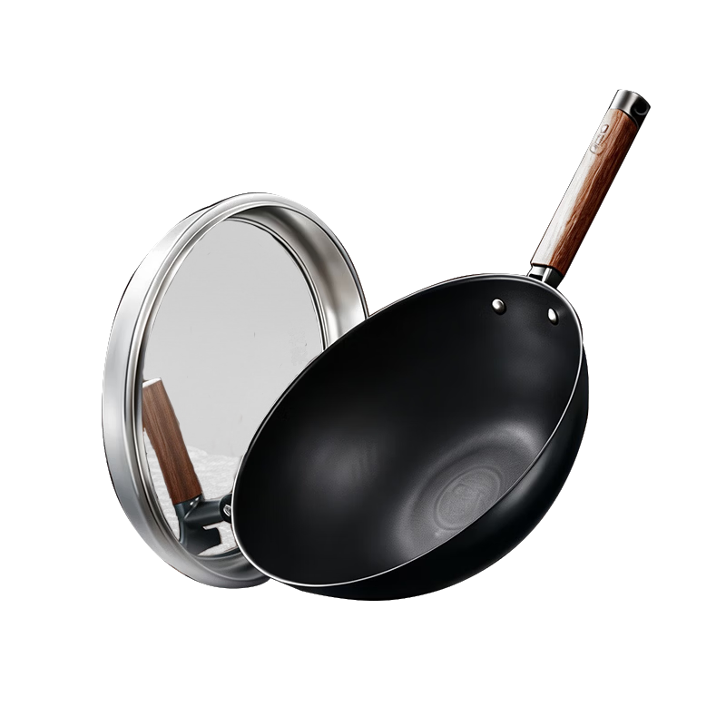ASD Magic Titanium Iron Non-Stick Wok 30cm No Coating Compatible with Induction Cooker
