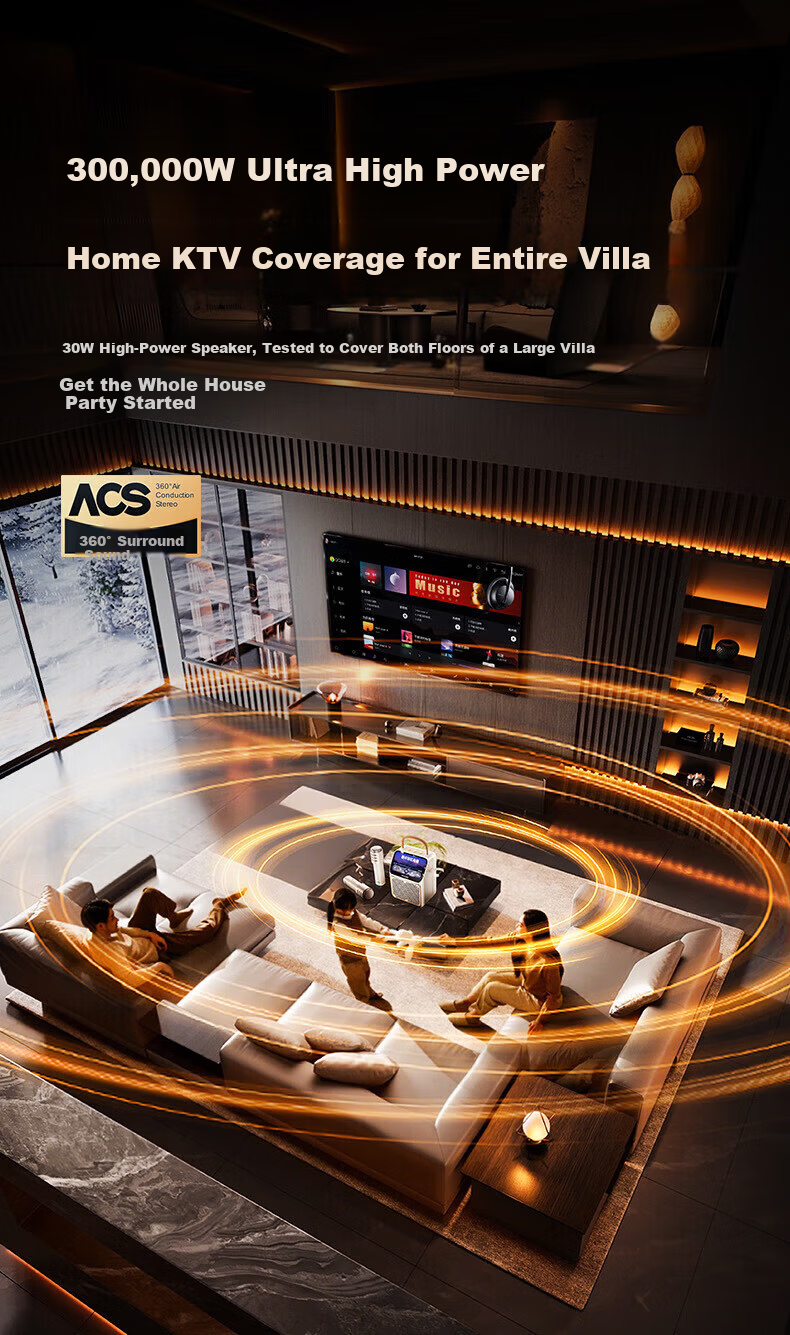Jinyun (KINYO) [Video Playable] Dynamic Lyrics Karaoke Speaker All-In 2026 New Home KTV Set, Touchscreen Karaoke, Outdoor Bluetooth Speaker Gift K800V 11