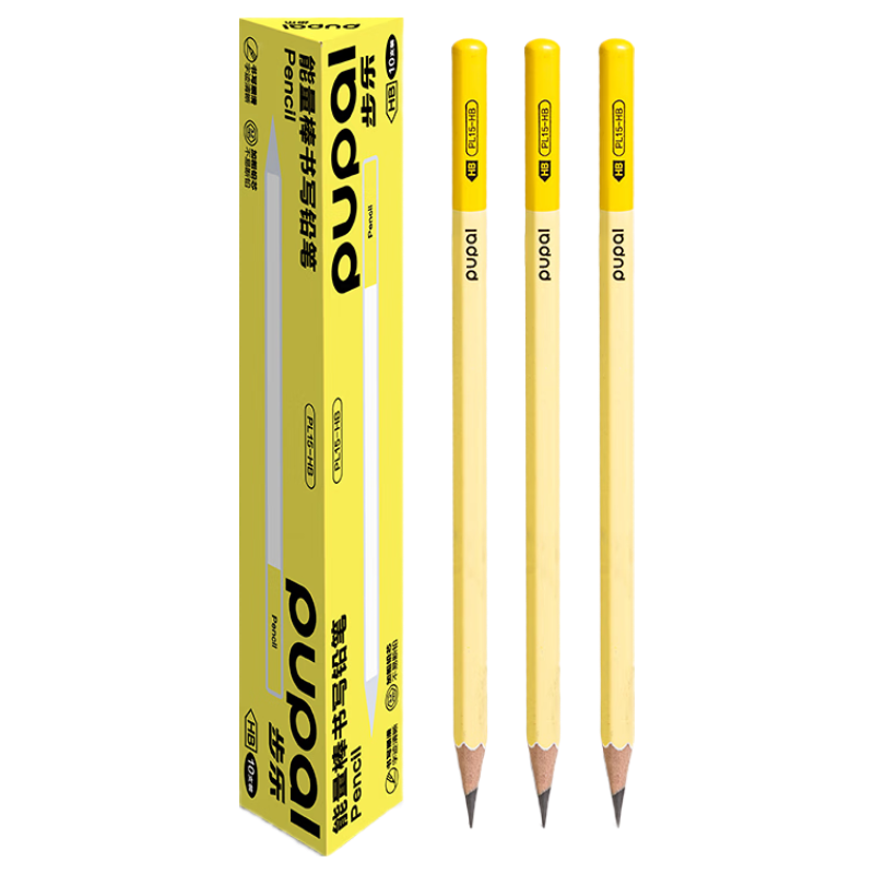 Deli 10-Pack HB Writing Pencils, 3.2mm Thick Core, Student Handwriting Practice, Graphite Core, Hexagonal Yellow Barrel, Back-to-School Stationery
