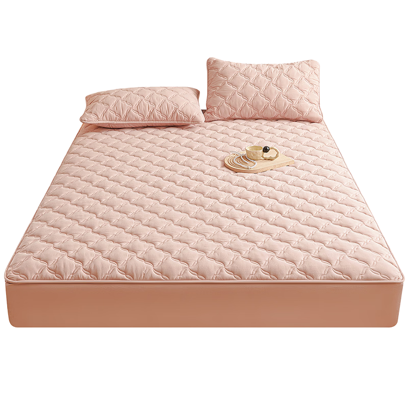 MUJI A-Class Fabric 100% Cotton Quilted Fitted Sheet Single Pure Cotton Double Bed Cover Mattress Full Wrap 180*200cm