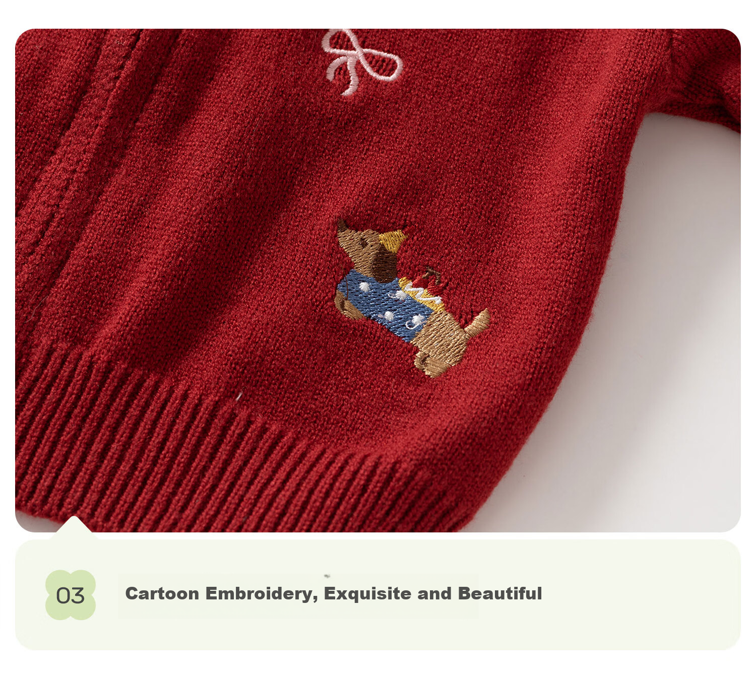Banxidi Children's Sweater Spring and Autumn Girls' Cardigan Baby Knitwear Boys' Red Year Clothing Inner Layer Spring Jacket 5