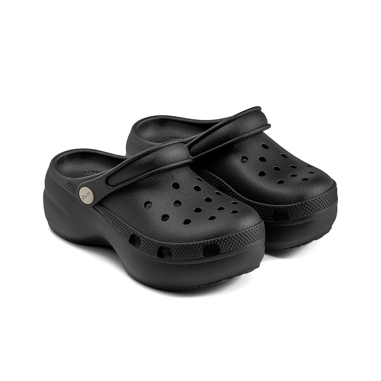 Puxiqinman Women's Summer Breathable Slip-On Hollow Sandals Non-Slip Thick Sole Height Increasing Closed-Toe Soft Beach Slippers