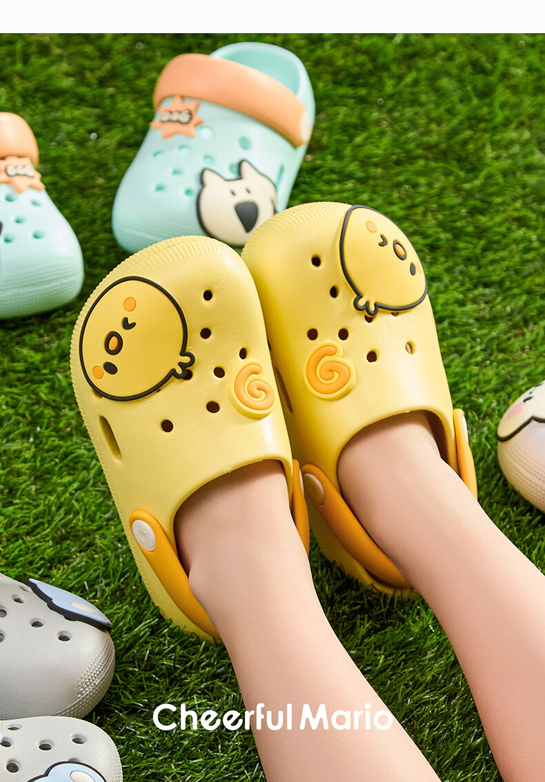 Cheerful Mario Kids Cartoon Cute Slippers Boys Summer Clogs for 2-3 Year Old Toddlers Beach Outdoor Sandals 16