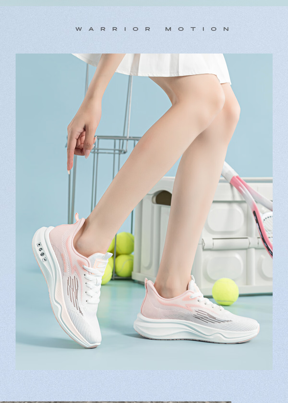 Warrior Women's Spring Summer New Mesh Lightweight Breathable Running Shoes Soft Sole Shock Absorption Sports Shoes White Pink Size 40 9