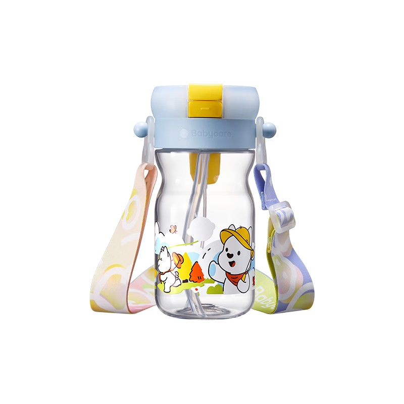 Babycare Children's Straw Cup Large Baby Spray Cooling Kindergarten Anti-Fall Portable Water Bottle 500ml School Use