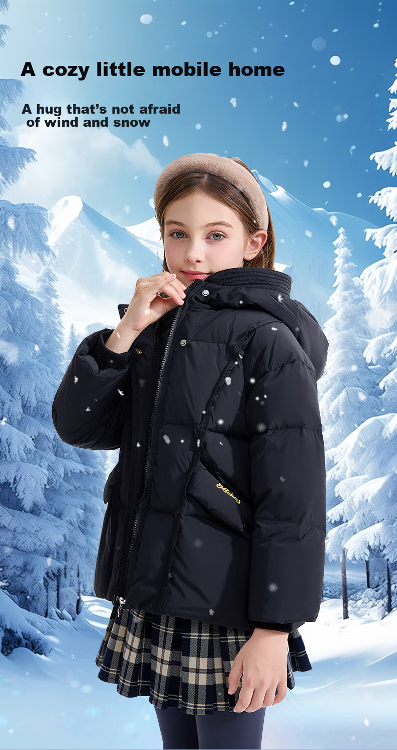 Disney Children's Down Jacket 2026 Autumn Winter New Boys' Red Mid-Length Coat Girls' New Year Outfit Kids' Clothing 1