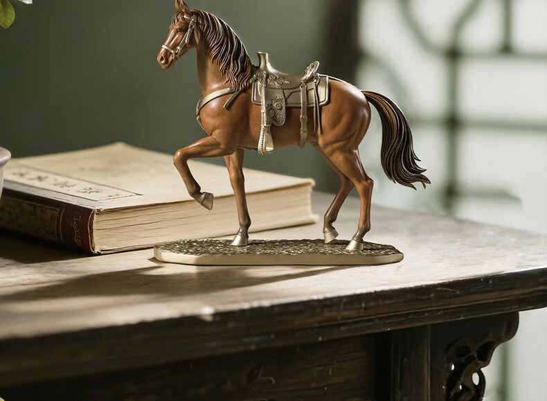 Master Tong "Saddle Breeze (Small)" Office Desktop Copper Horse Ornament Home Decor 2