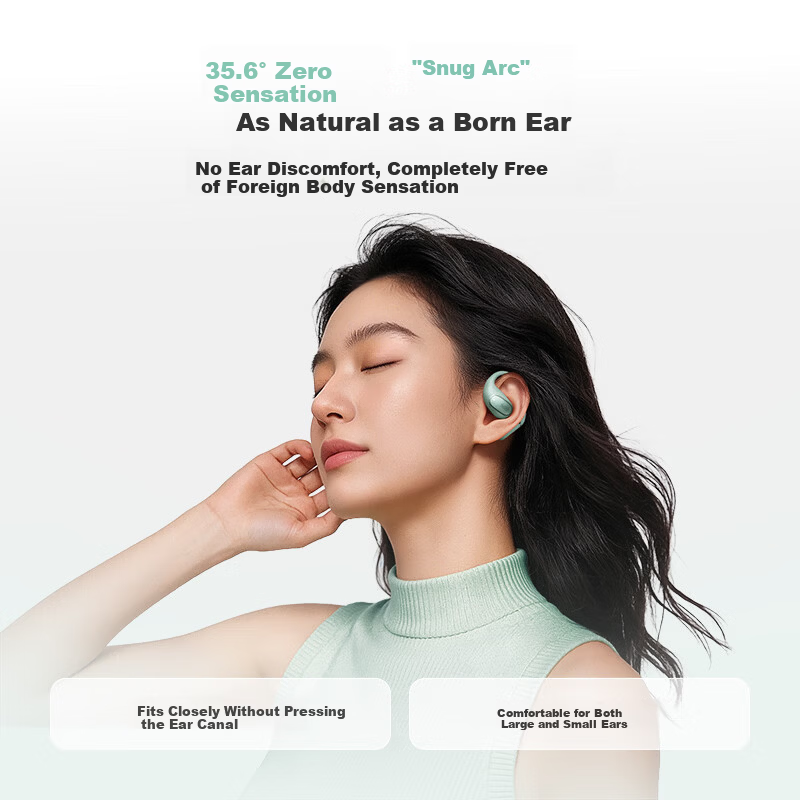 QCY Crossky R50 Open-Ear Bone Conduction True Wireless In-Ear Bluetooth Headphones Silver