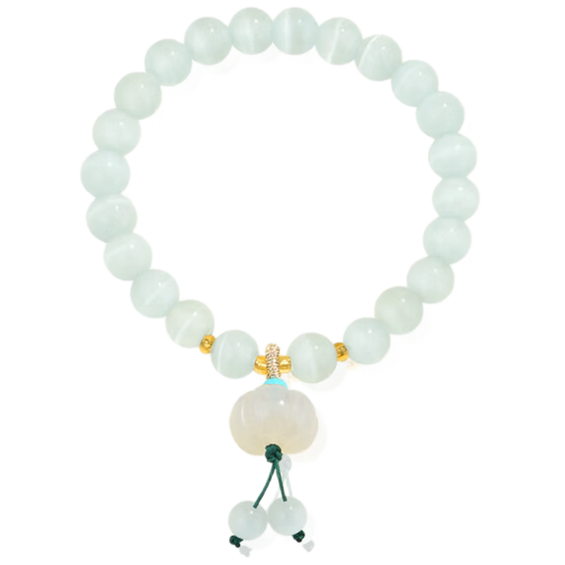 AJIDOU Agidou Bracelet New Chinese Style Fashion Fresh Agate Synthetic Cat's Eye Beaded Bracelet Birthday Gift for Girlfriend