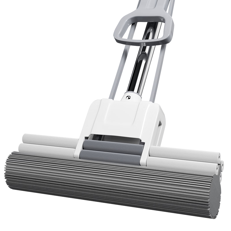 Baijiahaoshi Sponge Mop, 38cm, 1 Head, Extra Large Roller, No-Hand Absorbent Sponge Floor Mop for Home Use