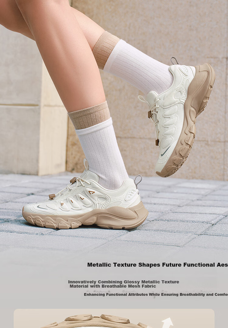 FILA Official Women's Mushroom Dad Sneakers 2026 Spring Casual Sports Shoes 4