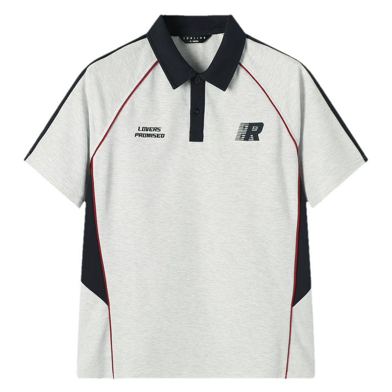 TonLion 2026 New Summer Men's Short Sleeve Polo Shirt Casual American Retro Splicing Fashion Versatile