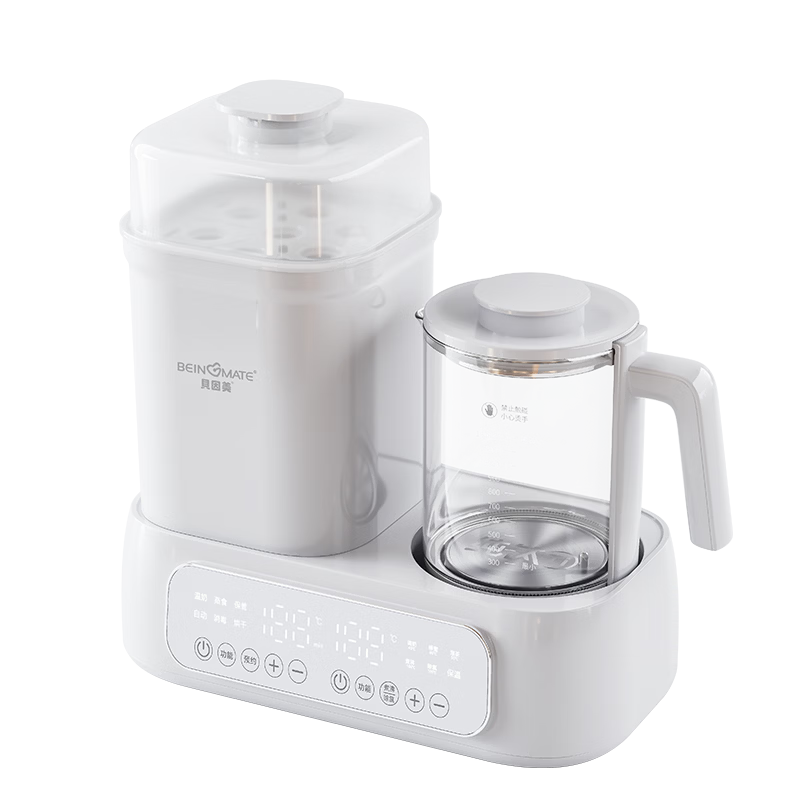 Beingmate Baby Bottle Sterilizer and Dryer with Thermostatic Kettle Pure Titanium 2-in-1 Milk Warmer and Water Boiler