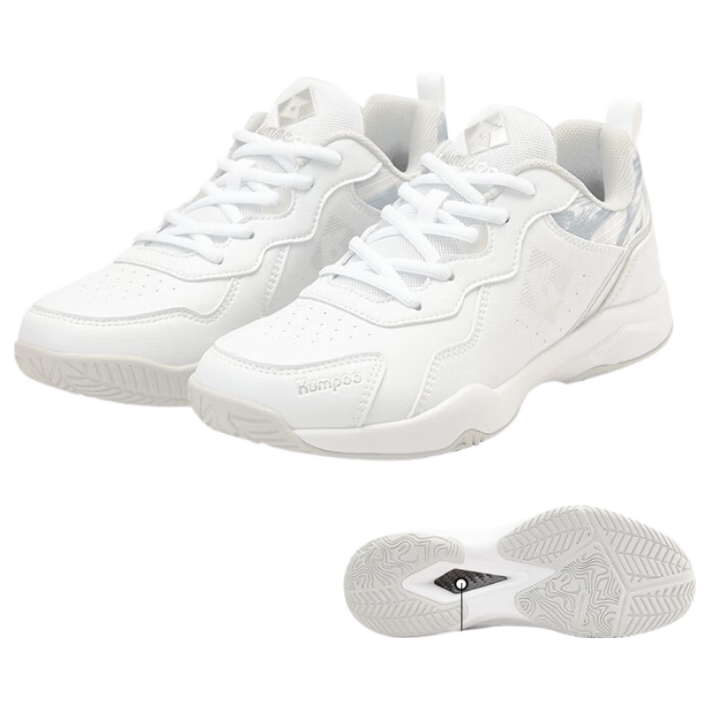 KUMPOO 2025 New Badminton Shoes Luying D21, Breathable Non-Slip Wear-Resistant Xunfeng Professional Sports Shoes, White/silver, Size 41