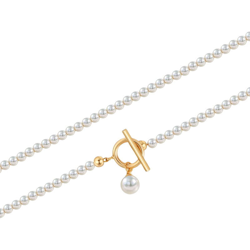 AJIDOU Necklace, Niche High-End Fashion, Pearl Alloy Pendant, Collarbone Chain, Versatile Gift for Girlfriend, Mid-Autumn Festival