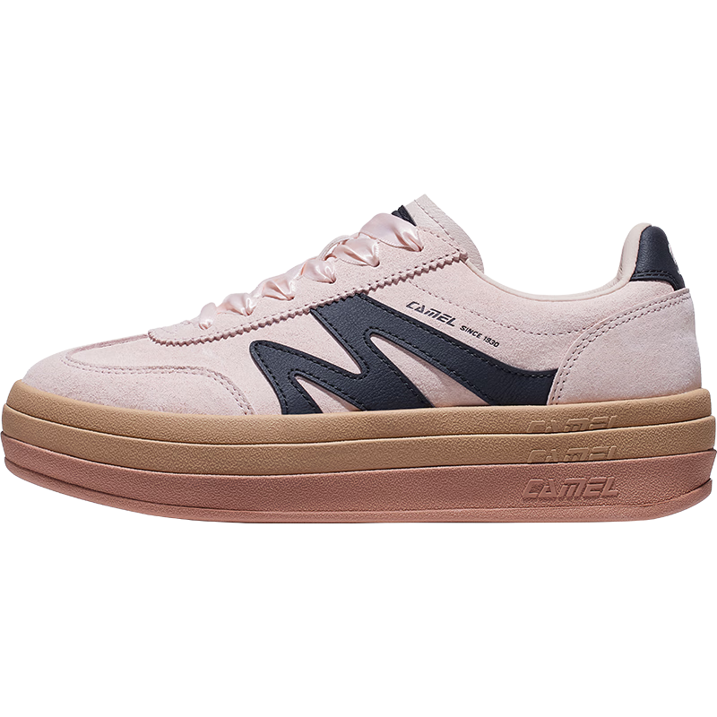 CAMEL Shanhai 2nd Generation Classic Casual Women's Sports Training Sneakers K26B09L7001 Light Shell Pink/Black Size 40