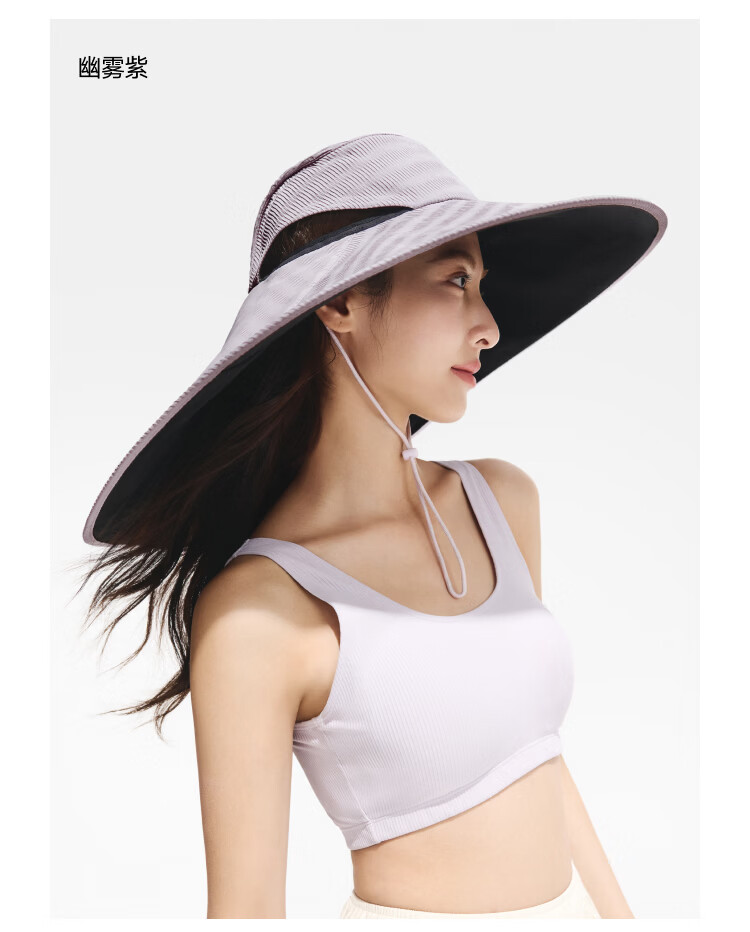 Beneunder Women's Extra Large Brim Black Coated Sun Protection Umbrella Hat Shoulder Cover UV Protection Compact Storage Matte Black 18