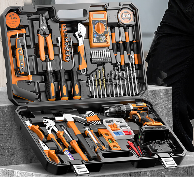 Commax Brushless Cordless Electric Screwdriver Drill Home Lithium Battery Drill Tool Kit Complete Set for Electricians and Woodworkers Maintenance 16