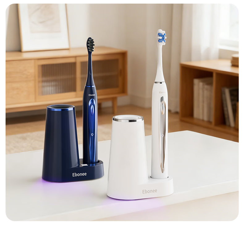 Ebonee Smart Sterilizing Electric Toothbrush Adult Sonic Vibration Drying Disinfection Soft Bristle Couple's Toothbrush Men's and Women's Birthday Gift P9 Blue Gift Box 18