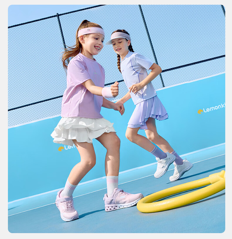 Lemonkid Kids Quick-Dry Sports Skirt Summer Girls Lightweight Breathable Tennis Skirt Anti-Exposure Soft Comfortable 22