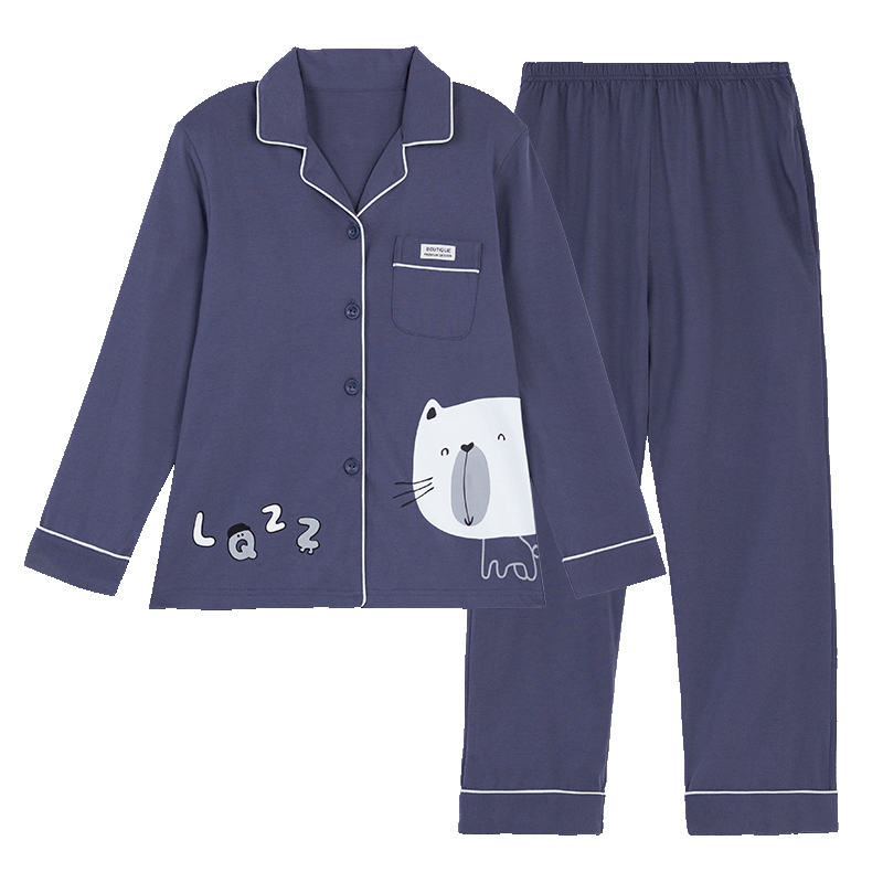 Hodo Boys' Spring Summer Pure Cotton Antibacterial Long Sleeve Pajama Set Cute Cartoon Children's Cotton Homewear for Kids