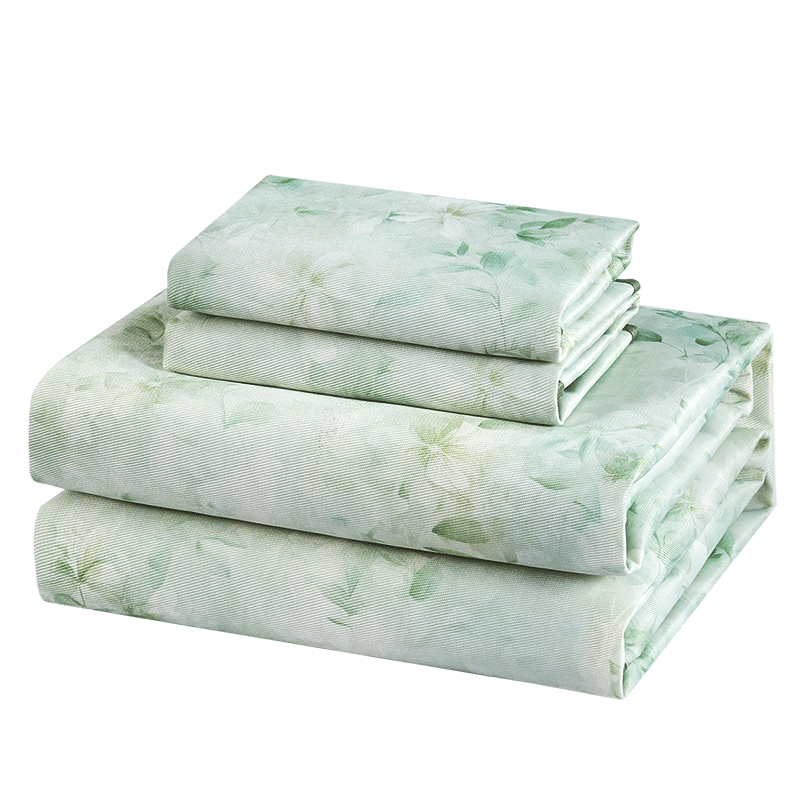 FUANNA Ice Silk Mat 1000D Thick Fiber Washable Summer Cooling Mat Class A Antibacterial Fitted Sheet Three-Piece Set Double 1.8x2m