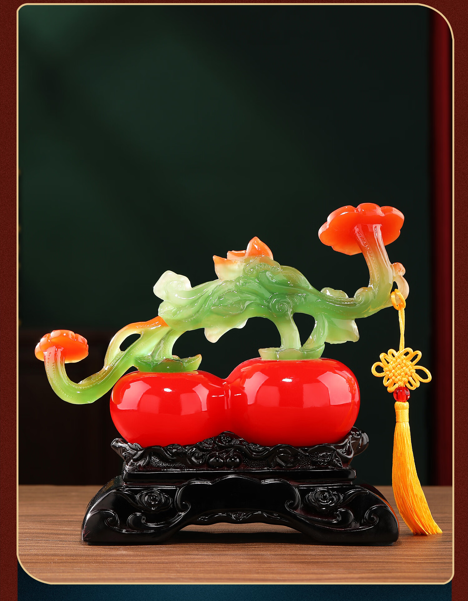 Heshengtang Auspicious Persimmon Ornament High-End Elegant Living Room Entryway Office Decoration Opening Gift Housewarming Present 4