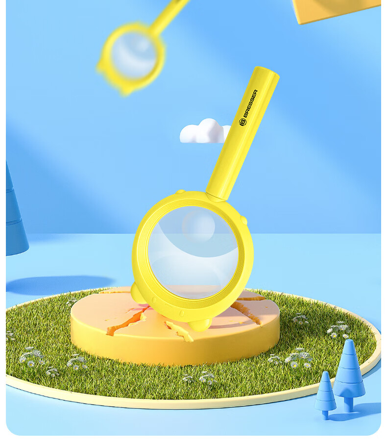 Bresser Magnifying Glass, Children's Toy Reading Tool with LED Light, Handheld High Magnification Special Edition without Light, Pink, New Year Gift 9