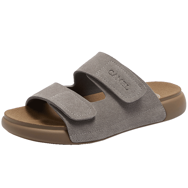 CAMEL Women's Lightweight Comfortable Casual Birkenstock Sandals L25M504096 Gray Size 39