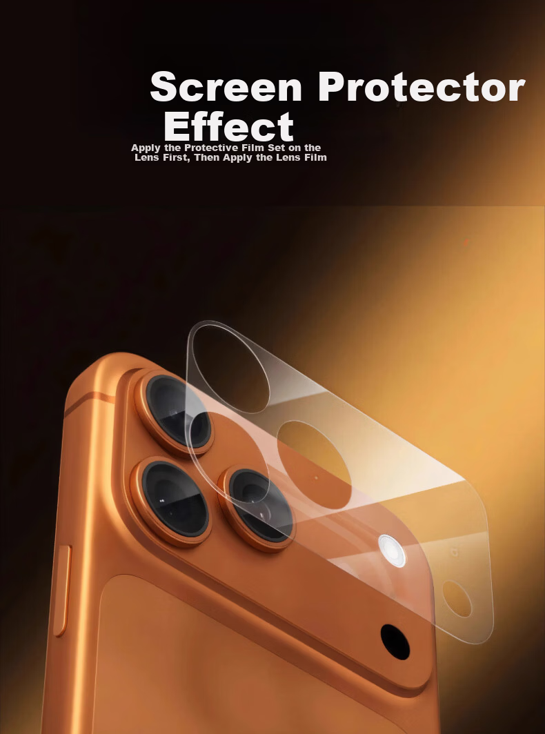LANGLING [Two Sets] Compatible with Apple iPhone 17 Pro Max Lens Protector Base HD Fiber Rear Camera Lens Protective Split Lens Film Anti-Drop Fingerprint Resistant 3