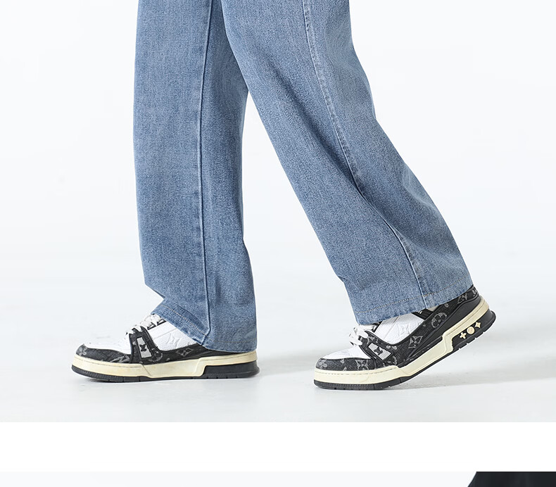JEEP SPIRIT Men's Straight Loose Fit Jeans 2026 Spring Autumn New Casual Blue Trousers for Men 19