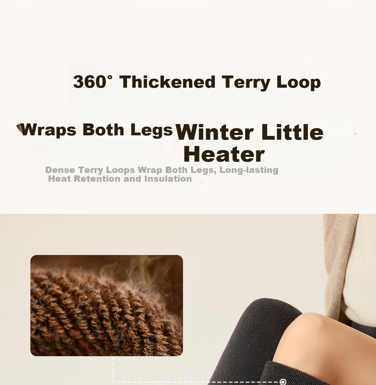 Mianzhuwu Knee Support Over-the-Knee Long Socks for Women Autumn Winter Thigh Warmers Fleece Lined Thickened High Tube Socks 2 Pairs 6