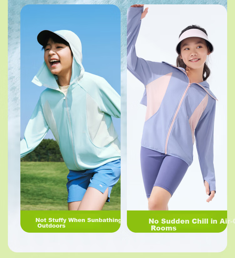 Beneunder Kids UV Protection Jacket Unisex Breathable Sunproof Coat AS983 Frosty White Size 110 13